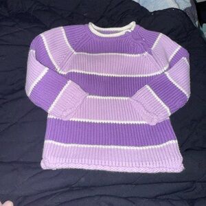 The Children's Place Purple Striped Crew Neck Sweater